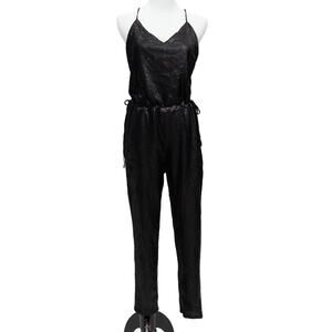 Free People Black Sequin Strappy Jumpsuit Size XS